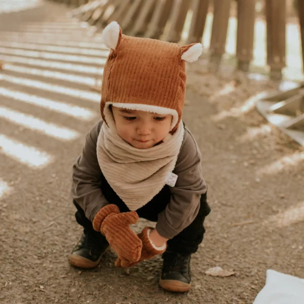 Bonnet velours camel - Rien que des betises – Image 2