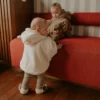 Poncho bébé velours blanc - Rien que des betises – Image 2