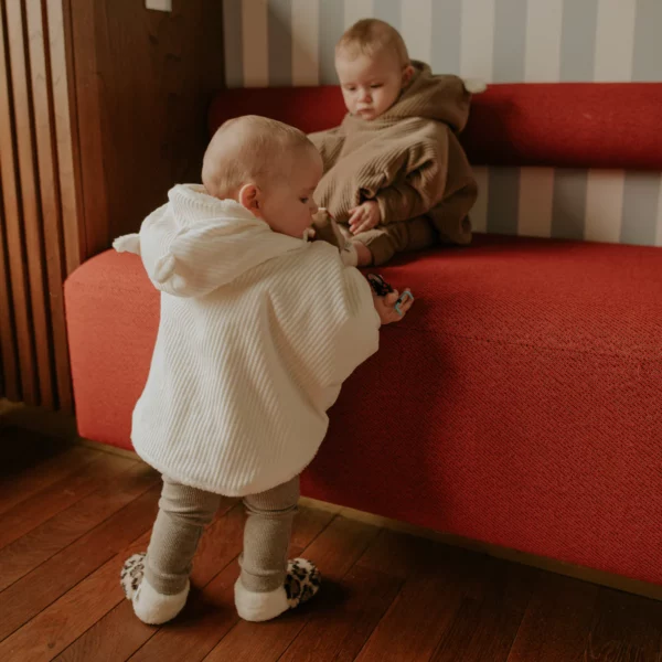 Poncho bébé velours blanc - Rien que des betises – Image 2