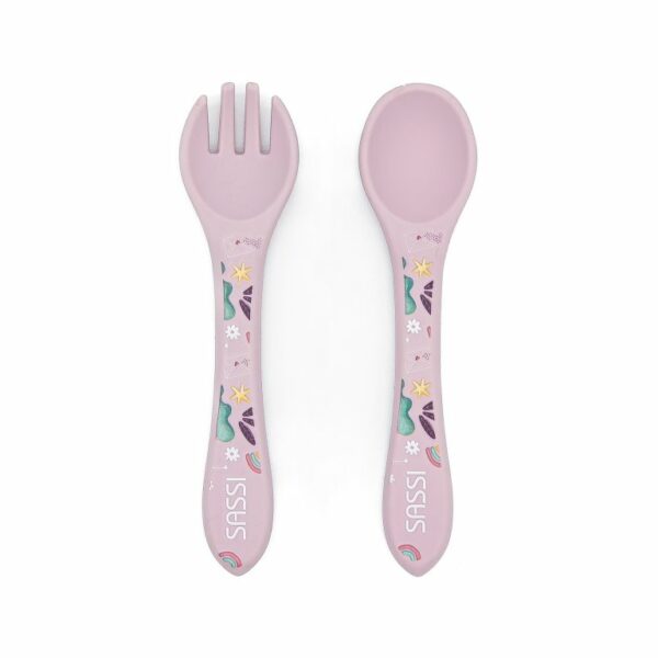 Set fourchette et cuillère en silicone Licorne - Sassi